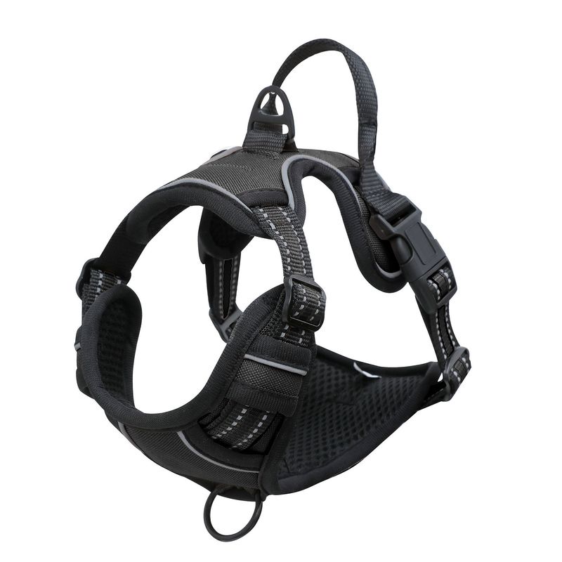 Pet Double Layer Explosion-Proof Dog Leash Buckle Collar Reflective Vest Harness_voghion.com