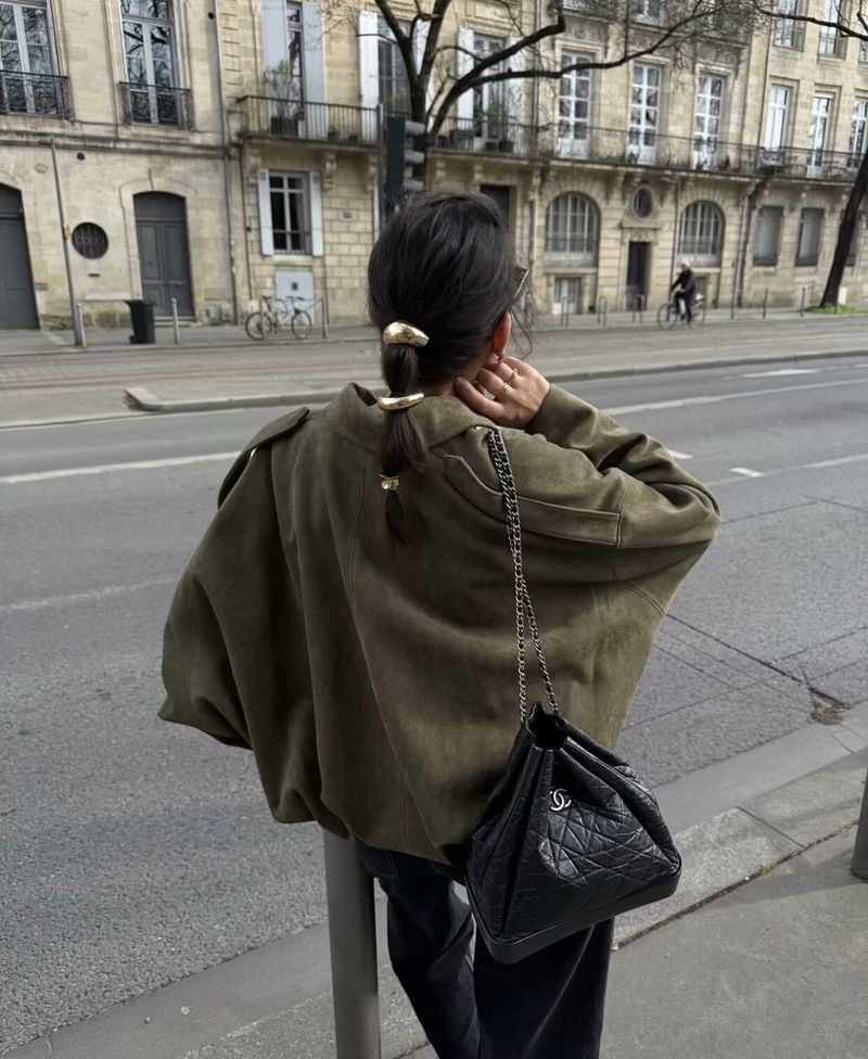 Street Women's Suede Bomber Jacket Fashion Lapel Zipper Full Sleeve Female Coats 2025 Autumn Lady Casual Commute Vintage Outwear_voghion.com