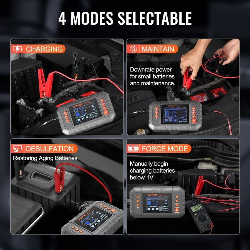 / Trickle (AGM Lithium Battery / LCD LiFePO4 With 20-Amp, Smart Charger, SLA) Lead-Acid Display, Car Charger Gel Battery Charg_voghion.com