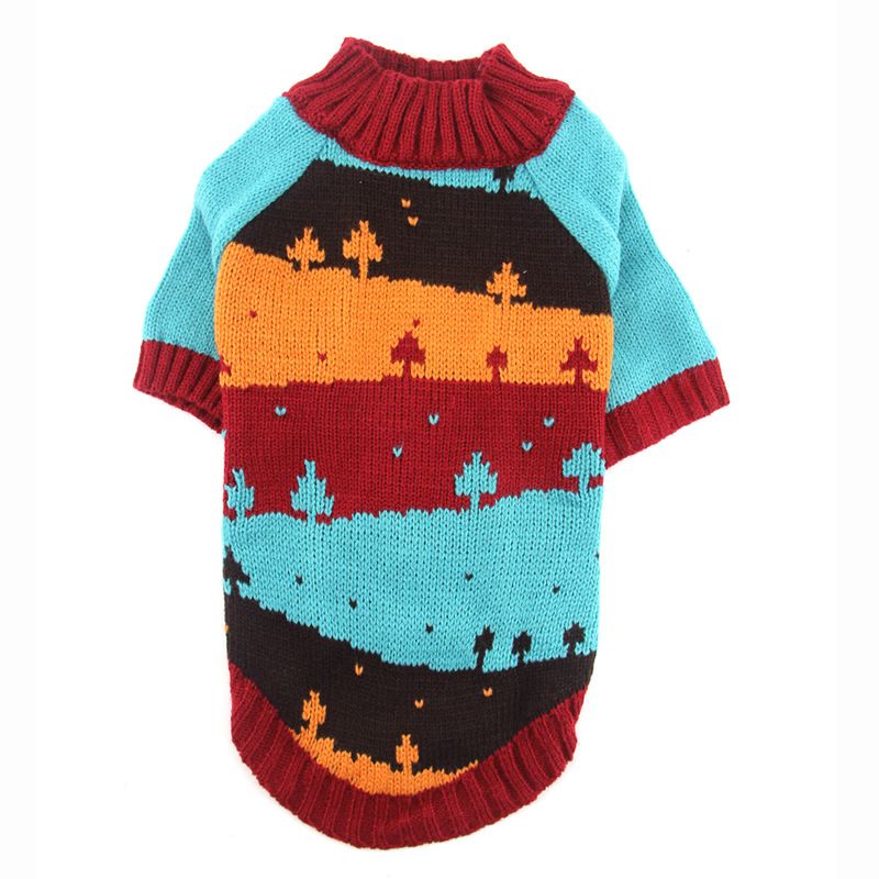 Hund Frühling und Herbst Teddy Pudel Welpen Pullover Neujahr Haustier Kleidung Rentier Weihnachten Outfit_voghion.com