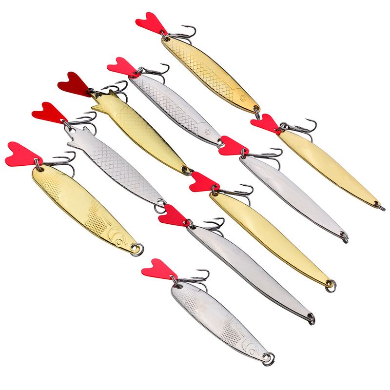 Long Shore Casting Jig Lure Leech Dragon Scale Melon Seed Sequin Spoon-Shaped Metal Fishing Freshwater Bait_voghion.com