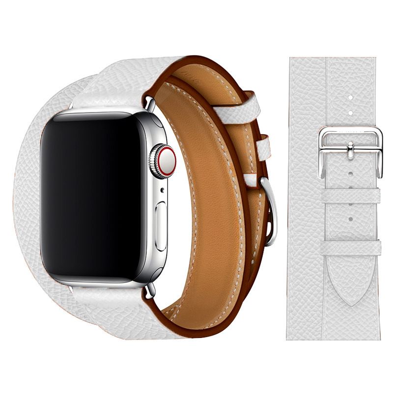 Vendita calda Adatto per iWatch7 Doppio Loop iWatch 8654SE Cinturino in pelle a blocchi di colore contrastanti | Moda, tendenza_voghion.com