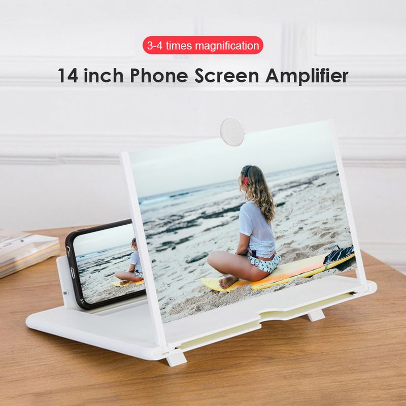 12/10 Zoll 3D-Bildschirmverstärker Handy-Bildschirm-Videolupe für Smartphone Vergrößerter Bildschirm Telefonständerhalterung_voghion.com
