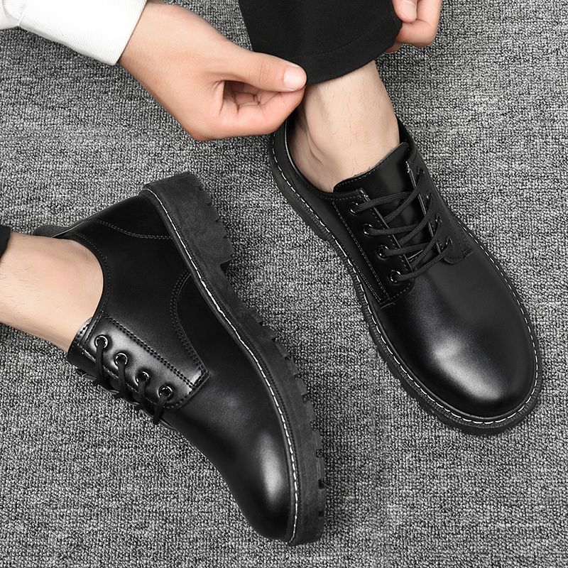 Geeignet für alle Jahreszeiten, Frühling, Freizeit, für Herren, Business, formell, schwarz, atmungsaktiv, für Bräutigam, Hochzeit, Trauzeuge, Anzug im britischen Stil, kleine Lederschuhe_voghion.com