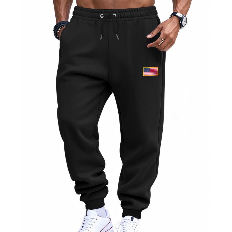 Calça de moletom masculina folgada, estilo americano, estilo casual, simples, com cordão, para o Dia da Independência, da Cross Border Independent Station, primavera e outono_voghion.com