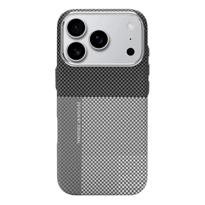 Compatible With IPhone 17 Pro Max Phone Case Skin Feel Magnetic Kevlar Pattern Color Block IPhone 16 Protective Cover_voghion.com