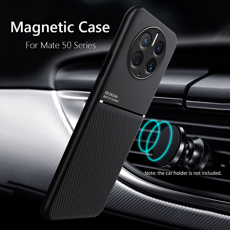 Huawei Mate 50 Pro ümbris autole, magnetiline nahkümbris, pehme raamiga, alus Mate 50 Pro jaoks, Mate50 Pro telefoniümbrised, mahutavus_voghion.com