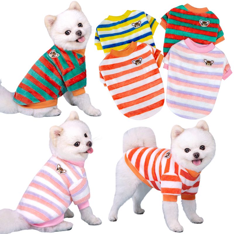 Regenbogen-warme Weste für Haustiere, Hemd, Fleece-Hundekleidung, T-Shirt für Hunde, Katzen, Kleidung, Mantel von PawParty Store_voghion.com