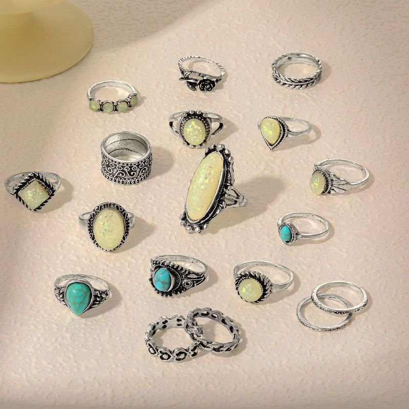 Kombinationsring Persönlichkeit Türkis 18-teiliges Schmuckset_voghion.com