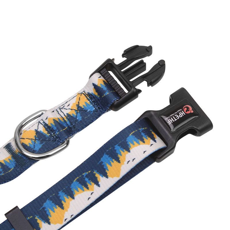 Pet Collar Digital Printing Adjustable Dog Leash Neck Multiple Patterns Style Decoration Anti-lost_voghion.com