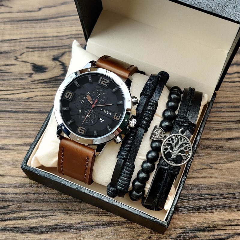 Reloj de pulsera para hombre, resistente al agua, de moda, con correa de acero inoxidable, calendario, de cuarzo, caja de regalo_voghion.com