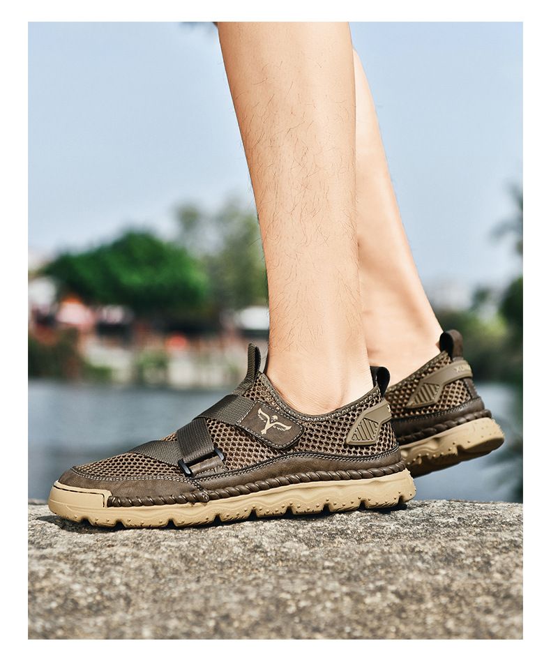 Nuove scarpe da spiaggia estive oversize di fascia alta, sandali, antiscivolo, streaming cucito a mano, scarpe da uomo_voghion.com