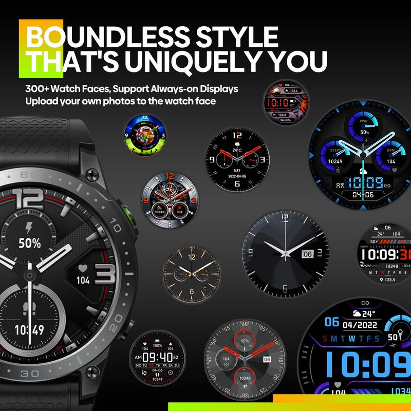 Neu AMOLED Bildschirm Wasserdicht Bluetooth Anruf Sport Modus Gesundheit Erkennung Soziale Unterhaltung Intelligente Erinnerung Fernbedienung Selfie_voghion.com