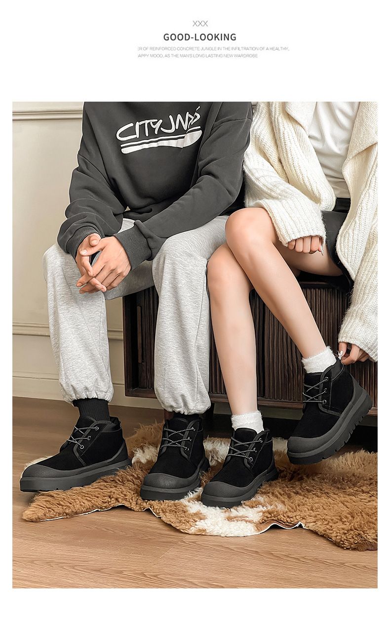 Unisex Winter Snow Boots With Thick Fur Lining & Platform Sole – Genuine Suede Leather Martin Boots For Men And Women_voghion.com