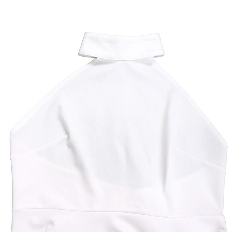 Damenbekleidung Sommermode zweiteilig ärmellos rückenfrei unregelmäßig langer Rock Hose mit weitem Bein_voghion.com