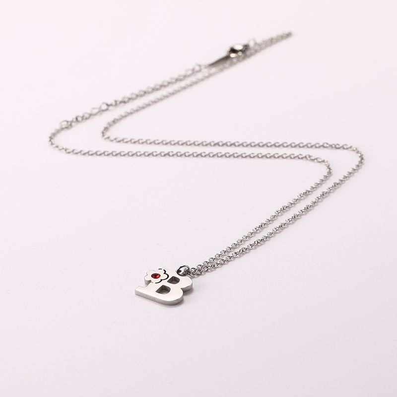 Collar con inicial de acero inoxidable con letras mayúsculas de cristal Skyrim para mujer, colgante con alfabeto A-Z, gargantilla, tendencia 2024_voghion.com