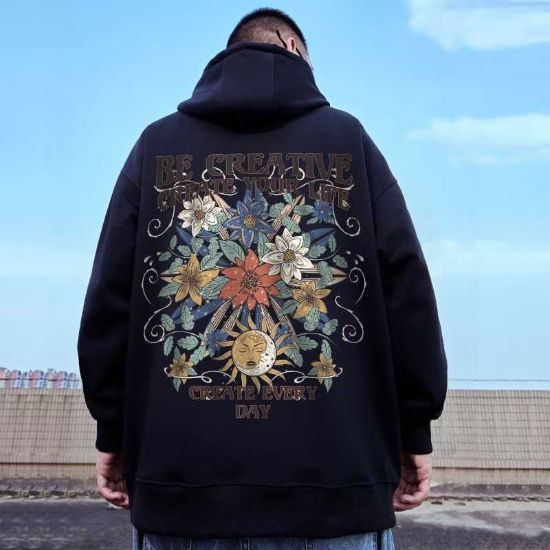 Felpa con cappuccio oversize da uomo, alla moda, in pile, ampia, primavera-autunno, alla moda, taglie forti_voghion.com