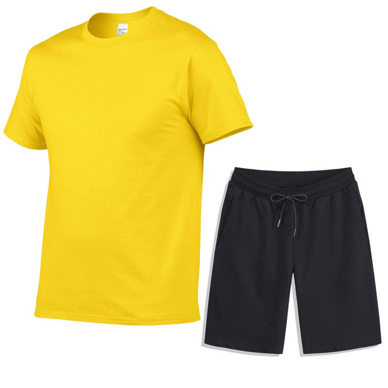 Herenkleding Sport Vrijetijdskleding T-shirts Heren Fitness Hardloopshorts En T-shirt Set_voghion.com