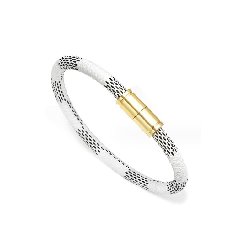 Custom Vintage Brown For Men And Couples Striped Plaid Leather Bracelet_voghion.com