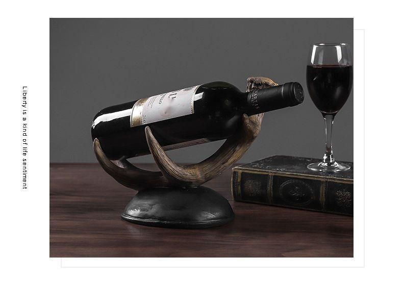 European Style Antler Cabinet High-end Home Entrance Liquor Bottle Wine Rack Decoration_voghion.com