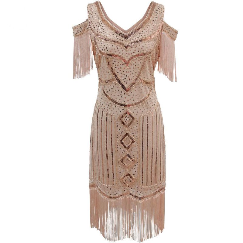Ball Party Gatsby Evening Dress 1920S-4XL sequin fringe dress_voghion.com