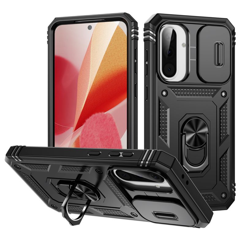 Case For Samsung Galaxy A56 A36 5G Build In 360° Slide Camera Rotating Ring Kickstand Military Grade Protective Cover_voghion.com