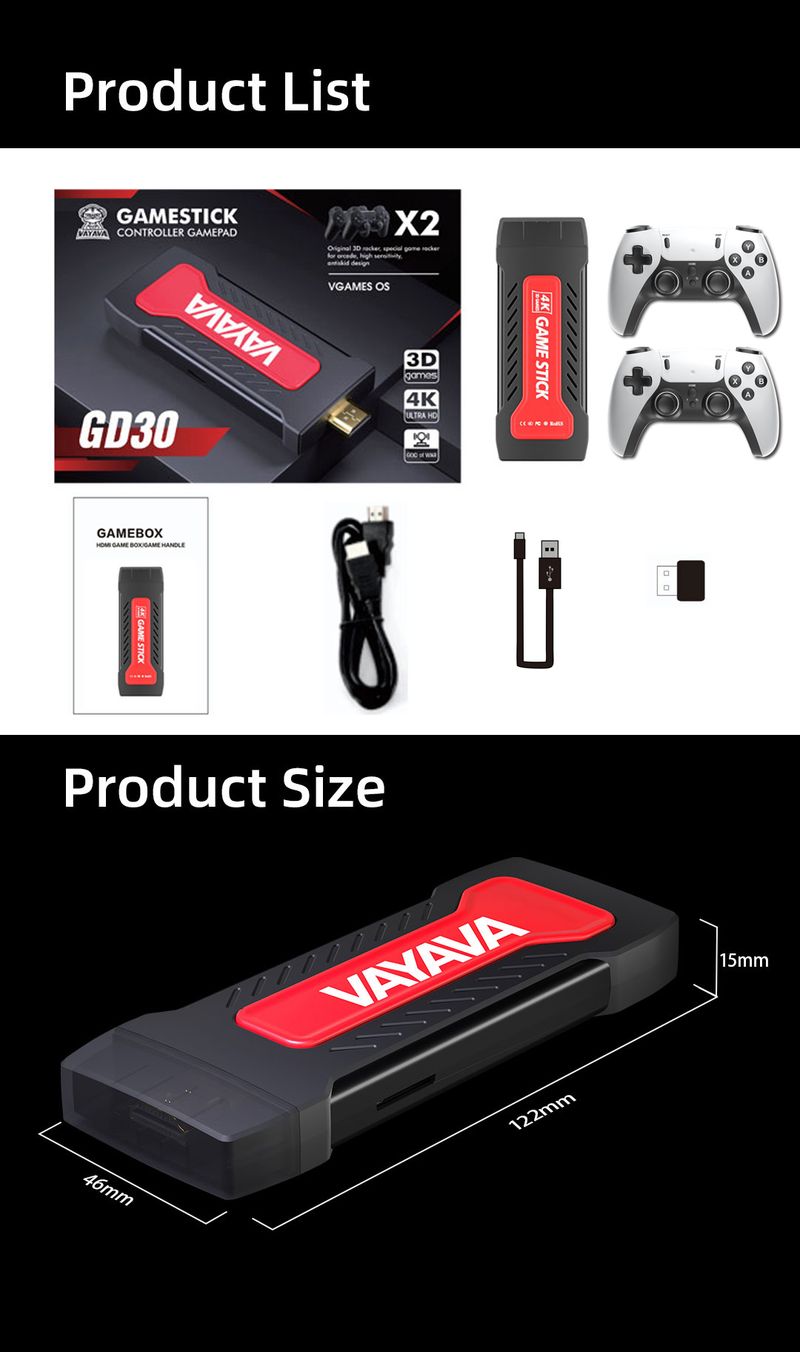 40 Emulator 3D 4k High-definition Mini Arcade GD30 Stick Game Console_voghion.com
