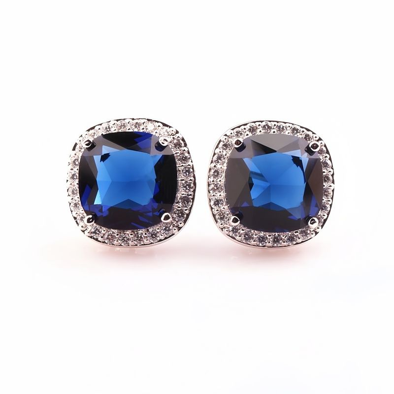 1 Pair Princess Wedding Modern Style Geometric Inlay Copper Alloy Artificial Crystal Zircon Ear Studs_voghion.com