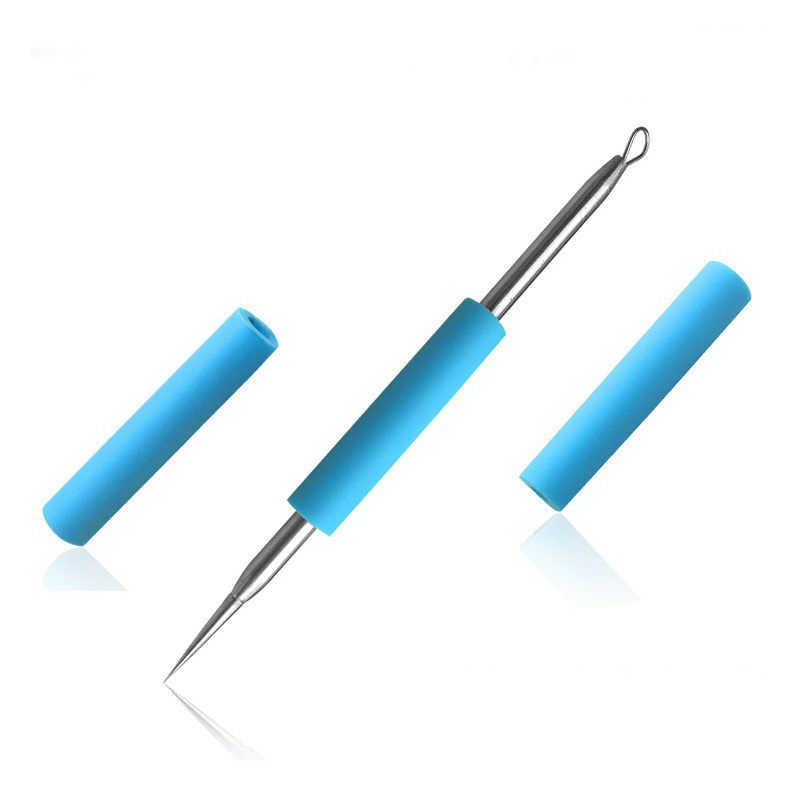 Dubbele kop roestvrij acne mee-eter puistje extractor remover acne naald_voghion.com