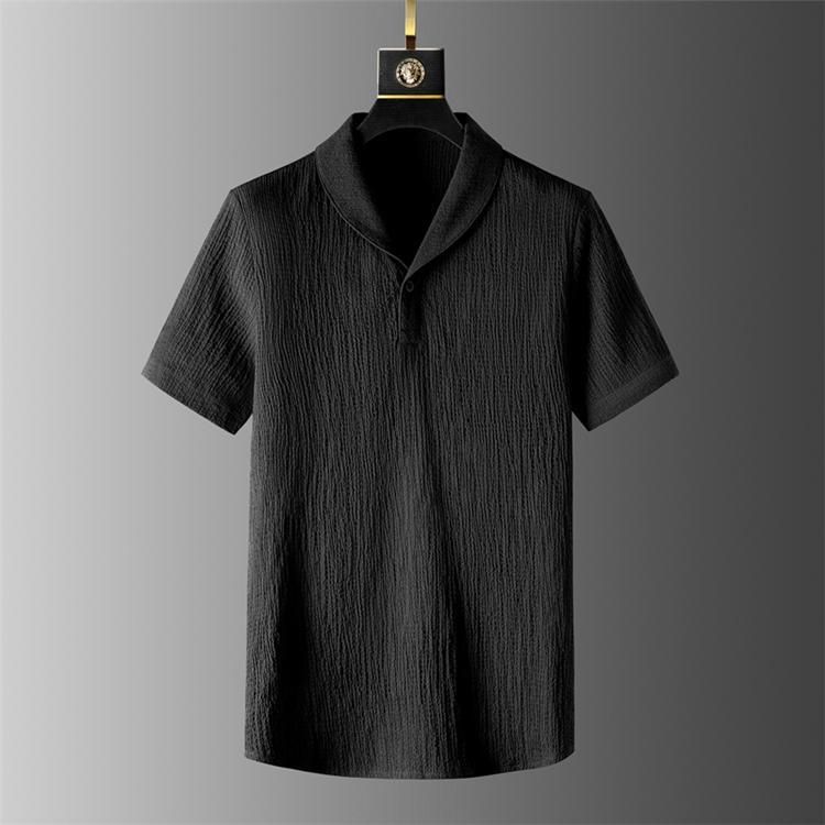 Ropa para hombre, camiseta de seda de hielo, traje deportivo informal de verano de alta gama de manga corta para hombre, camiseta de media manga con cuello en V y pantalón, traje de dos piezas_voghion.com