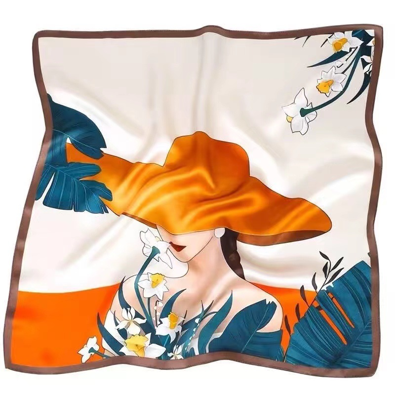 Silk Scarf 70 Small Square Scarf Spring, Autumn, and Summer Scarf Women's Thin Silk Scarf Silk Travel Photo_voghion.com