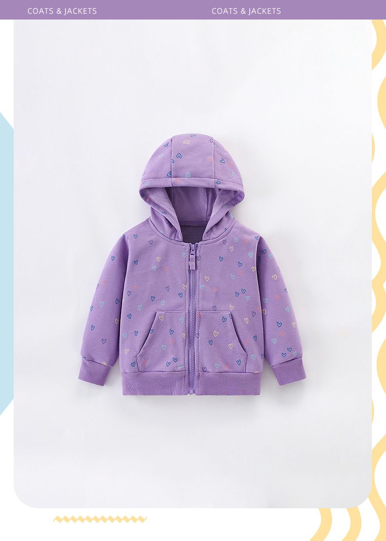 Felpa con cappuccio e cardigan per bambine, autunno inverno, elegante giacca con cerniera per bambine_voghion.com