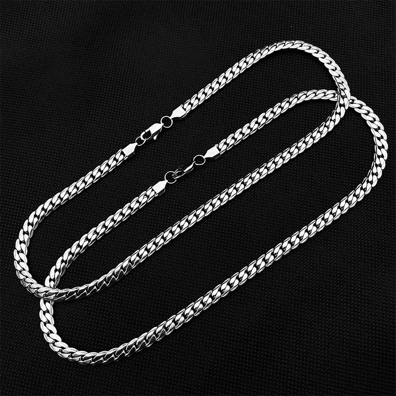Collana in acciaio inossidabile con catena cubana, tendenza personalità NK, in titanio criptato, da uomo, hip-hop, gioielli di tendenza_voghion.com