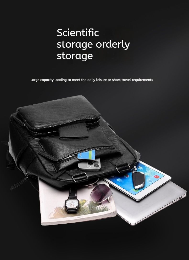 Retro Men's High-end Business Backpack, Large Capacity Trendy Outdoor Travel Bag, Commuting Computer Backpack_voghion.com