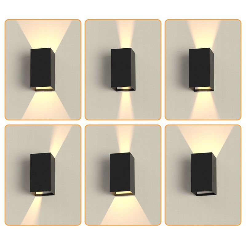 Glitzerlife LED Wandleuchte Schwarz Innen Wandlampe - 2ER Außenwandleuchten Wandbeleuchtung 5W Außenlampe Up Down Wandstrahler IP65 Außenleuchte 3000K Warmweiß_voghion.com