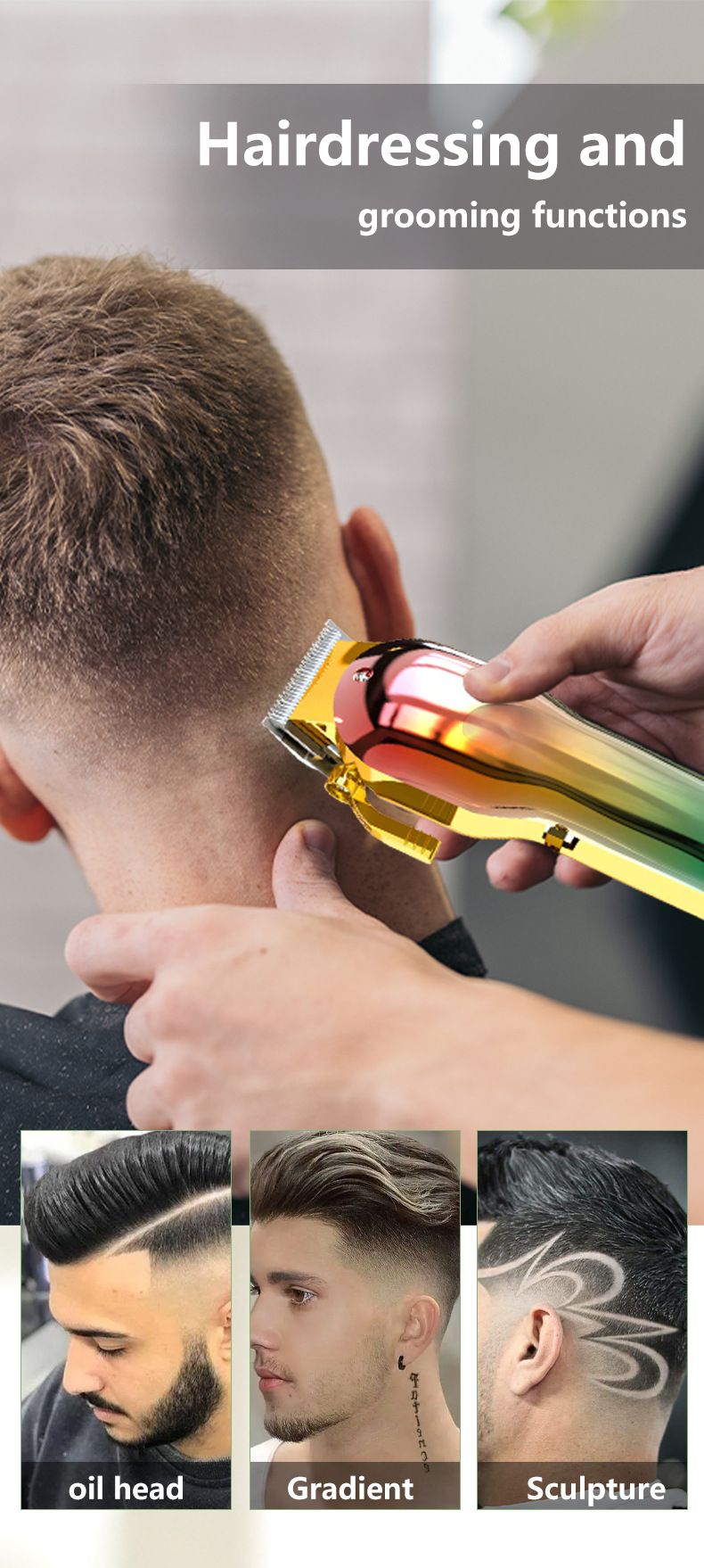 Grenzüberschreitender elektrischer Haarschneider mit neuer Farbspiegel-Haarschneidemaschine, elektrischer Haarschneider, leistungsstarke Friseurwerkzeuge, elektrischer Haarschneider, Friseurschere_voghion.com