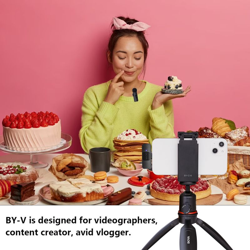BOYA BY-V draadloze Lavalier reversmicrofoon voor iPhone Android SmartPhone PC Computer USB-C-apparaten Youtube-opname_voghion.com
