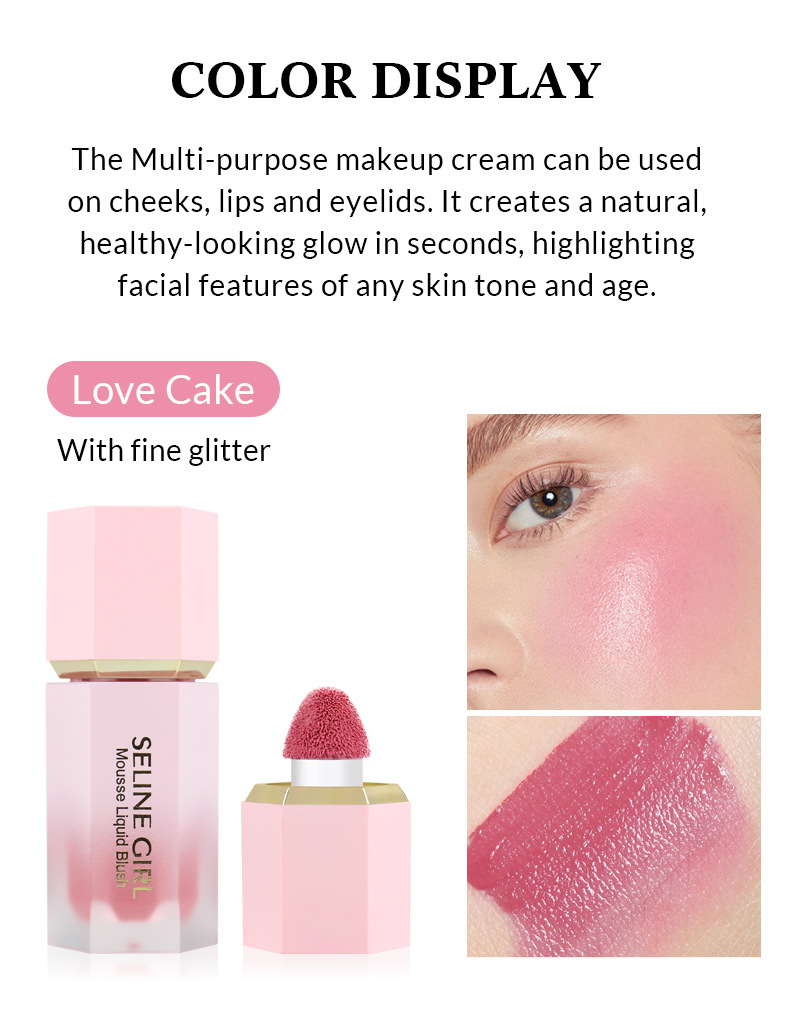 Monochromatesch Multi Blush, luxuriéis cremeg a vermëschbar Faarf, fir Aen, Lëpsen a Wangen_voghion.com