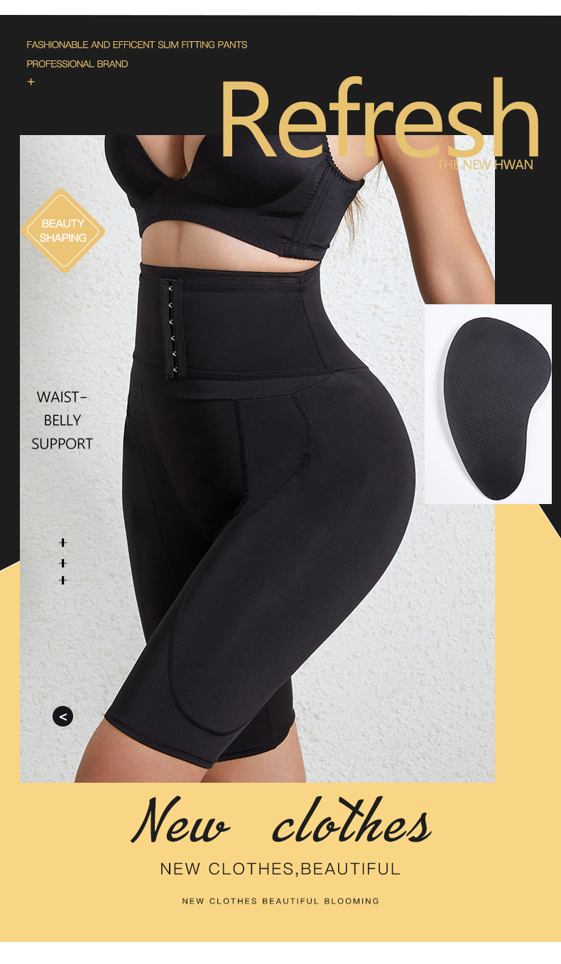 Damen-Höschen zur Betonung des Schritts mit schönem Po und Hüfte, Höschen mit hoher Taille und Bauch, Höschen zur Betonung von Po und Hüfte mit Schwammpolster_voghion.com
