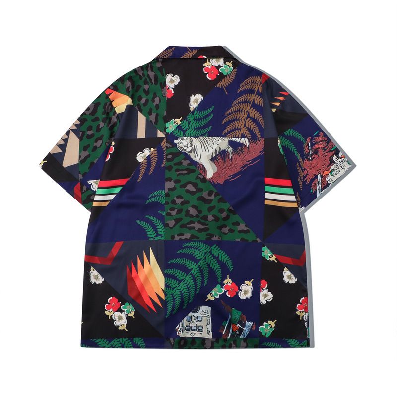 Set di pantaloncini da camicia hawaiani con risvolto stampato digitale 3D a maniche corte casual da spiaggia estivi da uomo_voghion.com
