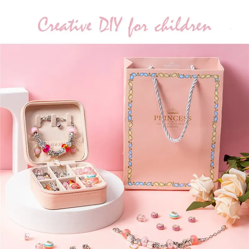 Adventskalender-Armband mit Kette zum Selbermachen für Kinder mit Aufbewahrungsbox, Schmuckset für Mädchen 230511_voghion.com