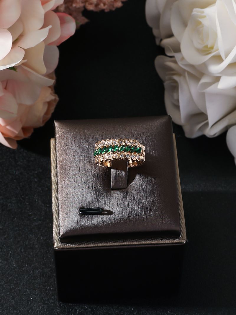 Women's Jewelry Fashion Luxury Full Diamond Bracelet Ring Set Simple High End Sense Of Versatile Jewelry_voghion.com