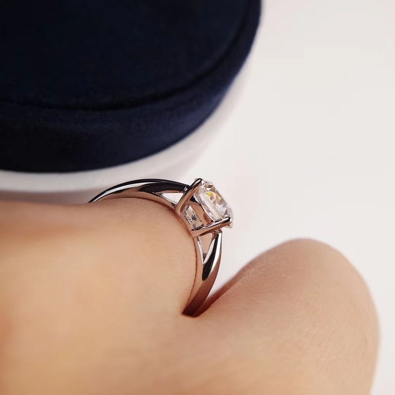 Anello simulato in argento sterling con diamante a quattro punte da 1,5 carati per donna, stile S, proposta di matrimonio, fidanzamento, San Valentino_voghion.com