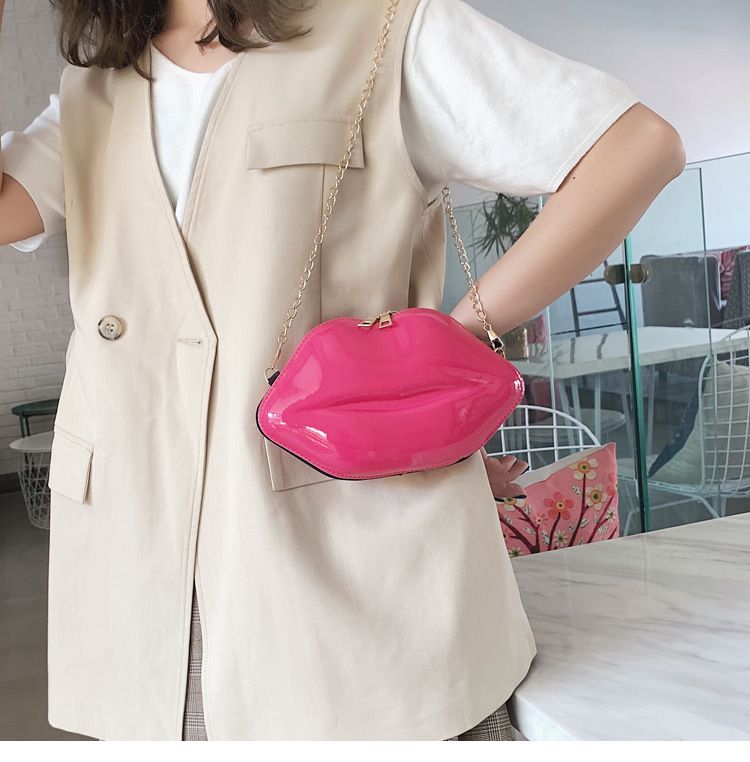 2021 Sommer neue Lippen Mini Make-up kleine Tasche Mode Candy Schulter Umhängetasche Kette Tasche Damentasche_voghion.com