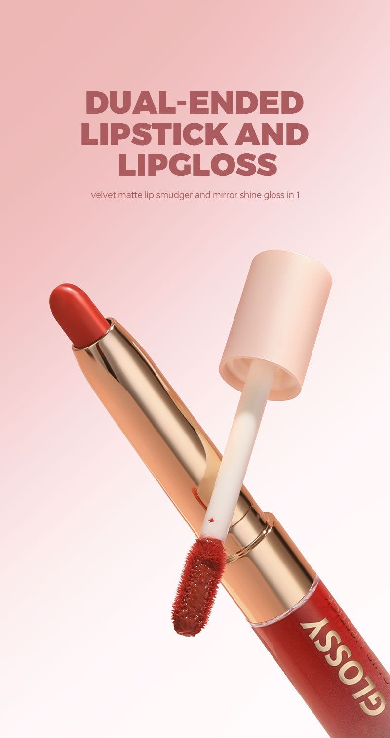 Pudaier Cross-border 10 Farbe Doppelkopf Lippenstift Lipgloss Matte Lip Glaze Farbe Flüssiger Lippenstift Samt Lipgloss_voghion.com