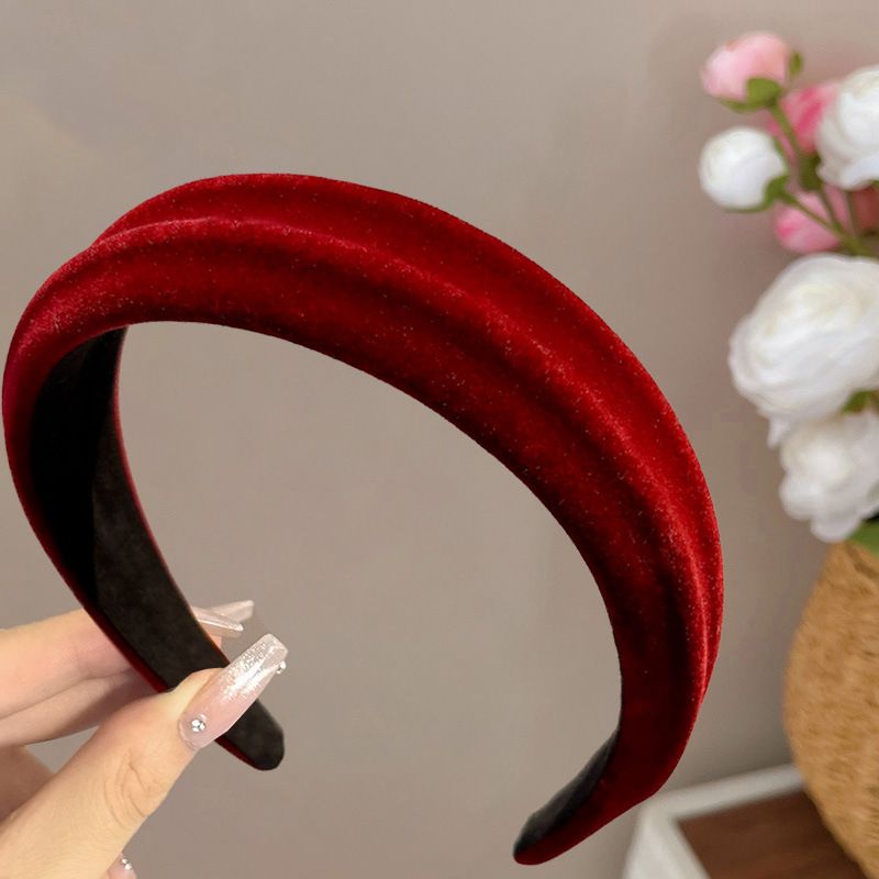 Fascia larga in velluto versatile per donna, accessorio semplice per corona alta, fascia per capelli non stringente, fermaglio, cravatta, ornamento per capelli_voghion.com