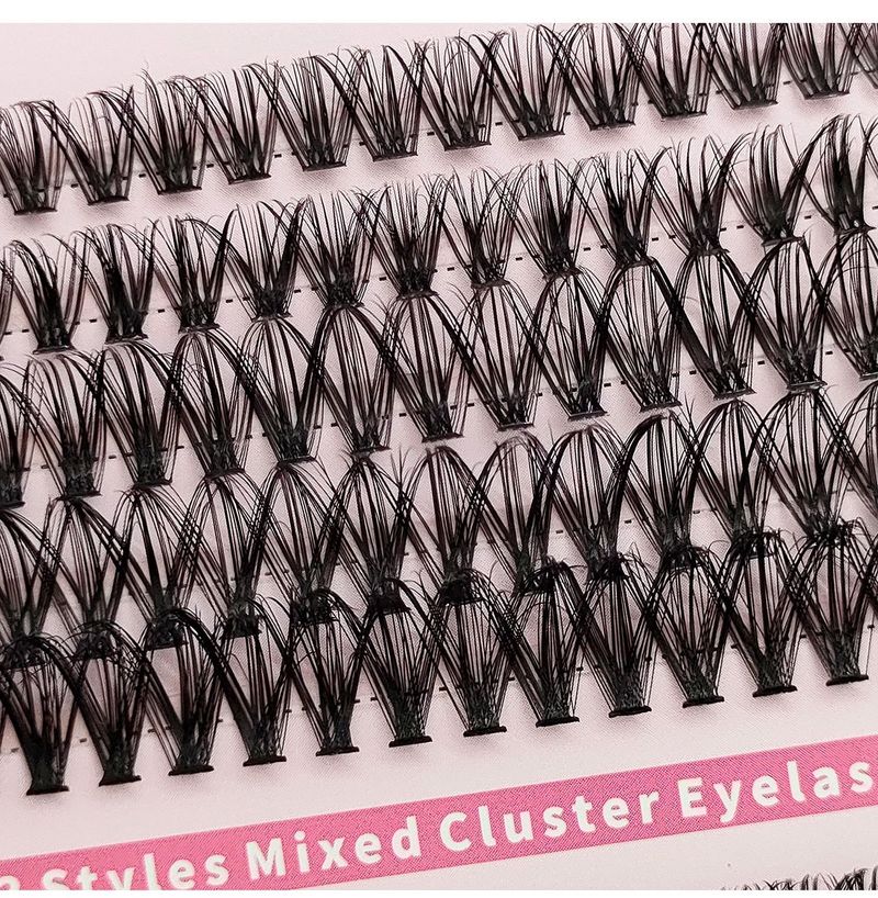DIY Cluster Lashes - C/D Curl Mixed Set (3D Fluffy & Voluminous, Heat-Bonded Base, Segment Style, High-Density For Dramatic Look)_voghion.com
