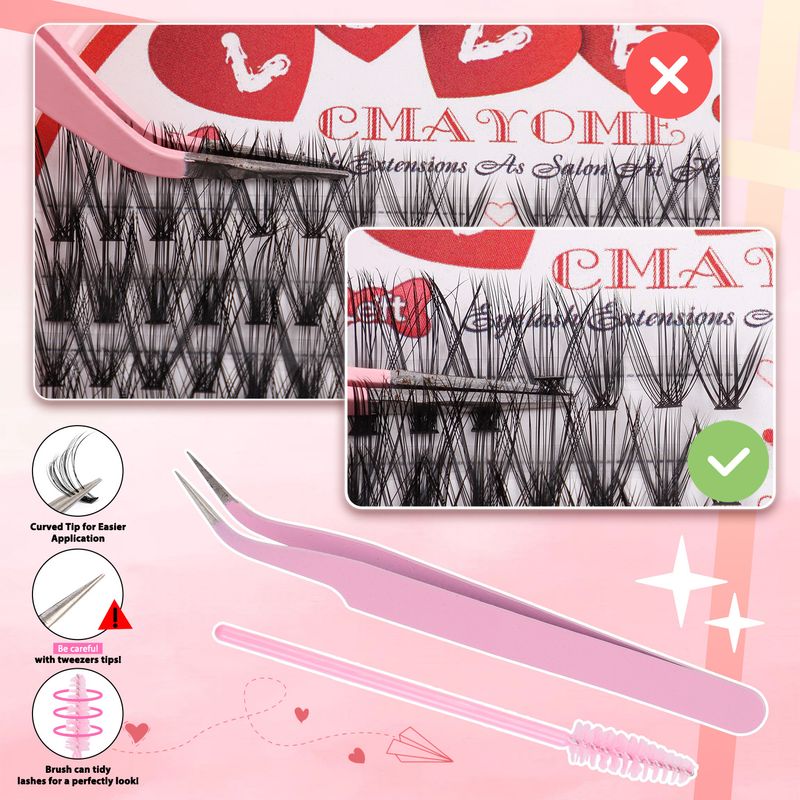 False Eyelashes Single Cluster Segmented D Curved Curled False Eyelashes Set 8 16mm Classic Natural Thick Eyelashes_voghion.com