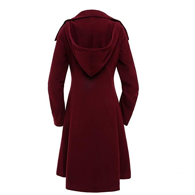 Dameskleding Dames asymmetrische zoom dubbelzijdige wollen trenchcoat - Stijlvolle en veelzijdige bovenkleding in rood, groen, zwart en camel_voghion.com