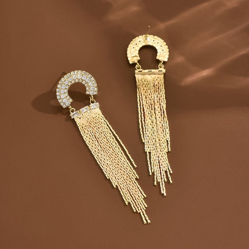 14K echtes gold galvanisierte ohrringe mit herz-förmigen quaste exquisite high-end-ohrringe, personalisierte und_voghion.com